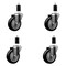 Service Caster 4'' Black Poly Wheel Swivel 1-3/8'' Expanding Stem Caster Set, 4PK SCC-EX20S414-PPUB-BLK-138-4 - alternate 1